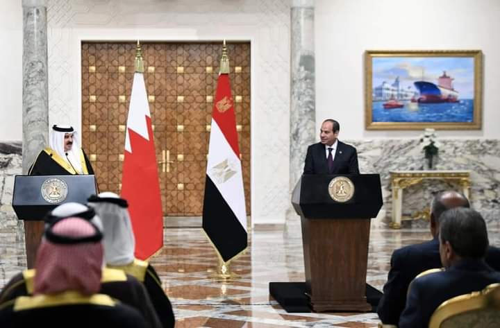 كلمة الرئيس السيسي خلال المؤتمر الصحفي المشترك مع ملك البحرين بالقاهرة