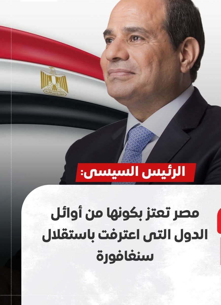 الرئيس السيسى: مصر تعتز بكونها من أوائل الدول التى اعترفت باستقلال سنغافورة